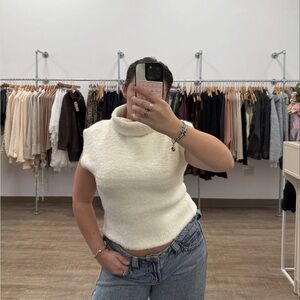 Teddy Turtleneck Sleeveless Top